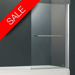 Vessini - E Series One Part Bath Screen With Towel Bar 800 x 1410mm