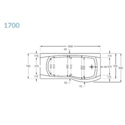 Carron Baths - Aspect Carronite Shower Bath 1700 x 700-800mm RH