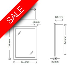 Vessini - Trio Cabinet With Mirror & Shelves 799 x 536mm