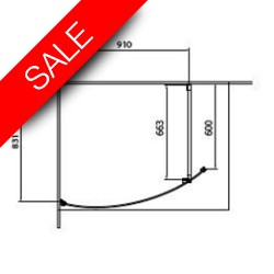Vessini - E Series Curved Glass Screen 1050 x 2000mm