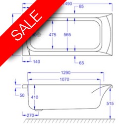 Carron Baths - Delta Twin Grips Bath 1500 x 700mm-Carronite
