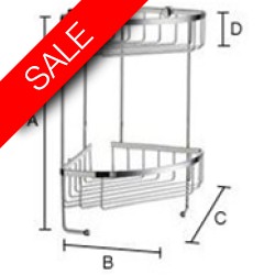 Smedbo - Sideline Design Corner Soap Basket Double 195 x 195mm