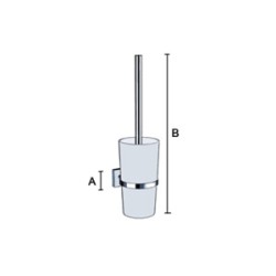Smedbo - House Toilet Brush Inc Container In Frosted Glass
