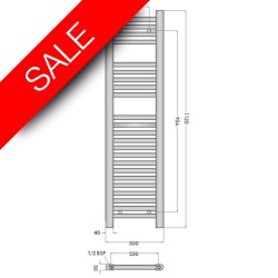 Abacus - Elegance Linea Towel Warmer 1120 x 300mm