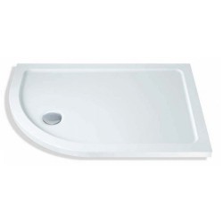 MX Shower Trays - Elements Offset 1300 x 760mm Quadrant Tray LH, 550 Radius
