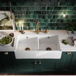 Thomas Denby - Thomas Denby Wessex 900 Ceramic 2 Bowl Belfast Sink