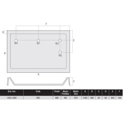 MX Shower Trays - Classic 1200 x 800mm Tray, Acrylic Capped ABS