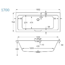 Carron Baths - Quantum Integra 5mm Bath 1700 x 750mm Double Ended