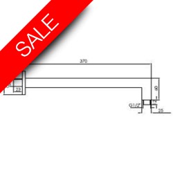 Vessini - Square Fixed Wall Arm 370mm