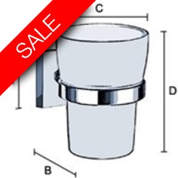 Smedbo - House Holder With Frosted Glass Tumbler Height 140mm