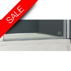 Vessini - E Series Two Part Bath Screen With Towel Bar 940 x 1500mm