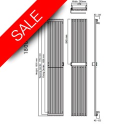 Ben De Lisi - Zola Towel Warmer 1800 x 290mm