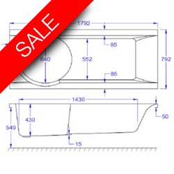 Carron Baths - Zone 1800x800mm Standard 5mm Bath