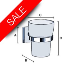 Smedbo - House Holder With Frosted Glass Tumbler Height 140mm