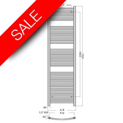 Abacus - Elegance Radius Towel Warmer 1700 x 480mm