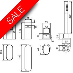 Vessini - Ki 4 Hole Deck Mounted Bath Mixer With Pull Out Hand Shower
