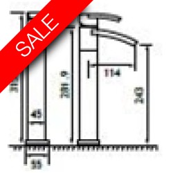 Eastbrook - Estorick High Rise Mono Basin Mixer, Clicker Waste