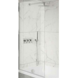 Carron Baths - Curved Top Shower Bath Screen 6mm Easy Clean Glass