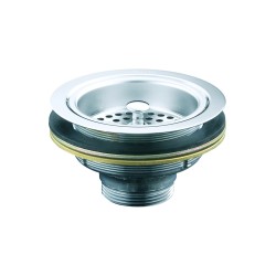 Clearwater - Deluxe 90mm Strainer Waste Pair-Brushed Steel