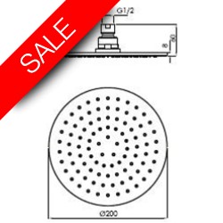 Vessini - Round Shower Head 200mm
