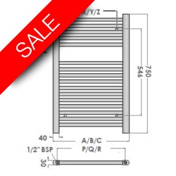 Abacus - Elegance Linea Towel Warmer 750 x 400mm