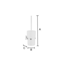 Smedbo - Ice Toilet Brush Inc Container Wallmount Height 380mm