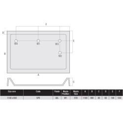 MX Shower Trays - Classic 1100 x 800mm Tray, Polyester Gel Coat