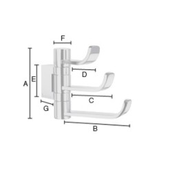 Smedbo - Ice Swing Arm Triple Hook Length 109mm Height 78mm