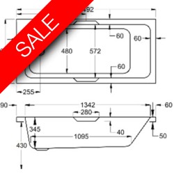 Carron Baths - Quantum Integra Eco SE Twin Grip Bath NTH 1500 x 700mm