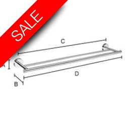 Smedbo - Home Double Towel Rail Length 600mm