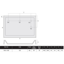 MX Shower Trays - Stone Resin Flat Top 1400 x 1000mm Rectangular Shower Tray