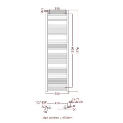 Radox - Premier Curved Towel Warmer - 1800 x 500mm