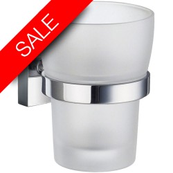 Smedbo - House Holder With Frosted Glass Tumbler Height 140mm