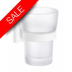 Smedbo - House Holder With Frosted Glass Tumbler Height 140mm