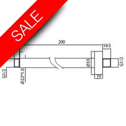 Vessini - Round Fixed Ceiling Arm 200mm