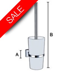 Smedbo - House Toilet Brush Inc Container In Frosted Glass