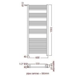 Radox - Premier Towel Warmer - 1500 x 600mm