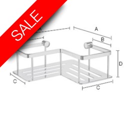 Smedbo - Slideline Design Corner Soap Basket 200 x 200 x 70mm