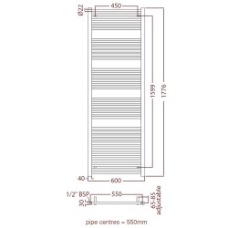 Radox - Premier Towel Warmer - 1800 x 600mm