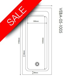 Vessini - Super Strength Acrylic Square Single Ended Bath 1700 x 750mm
