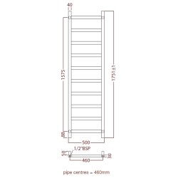 Radox - Eros Towel Warmer - 1750 x 500mm