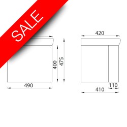 Vessini - Opaz Curved Under Basin Cabinet 400 x 490mm