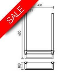 Vessini - X Series Towel Hanging Bar With Glass Shelf