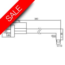 Vessini - Round Fixed Wall Arm 380mm