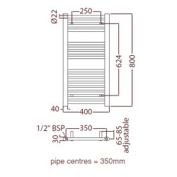 Radox - Premier Towel Warmer - 800 x 400mm
