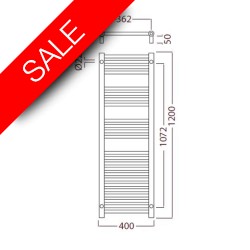 Radox - Premier Stainless XLTowel Warmer - 1200 x 400mm