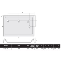 MX Shower Trays - Stone Resin Flat Top 1100 x 900mm Rectangular Shower Tray