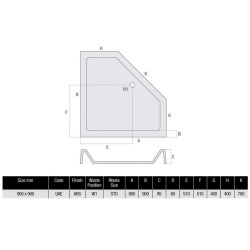 MX Shower Trays - Classic 900 x 900mm Tray, Acrylic Capped ABS