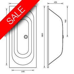 Vessini - Double Ended Bath 1800 x 800mm