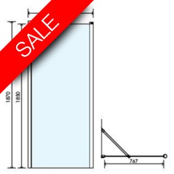 Vessini - E Series Walk-in Shower Screen End Panel 850 x 1850mm